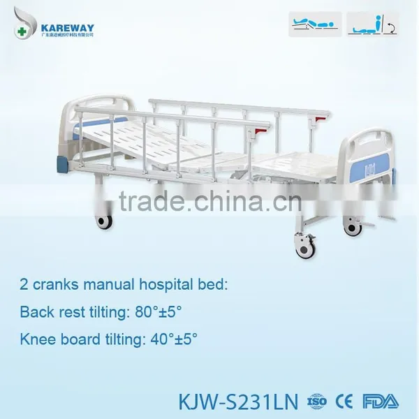 Modern Manual Two Cranks Cheap Simple Foldable Hospital Bed Design photo-5