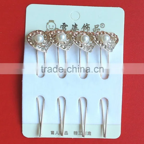 Qingdao Stainless Steel Snowflake Crystal Hair Pins Clips photo-3