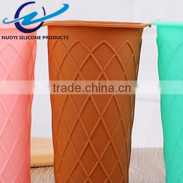 High Quality Gridding Silicone Cup Sleeve of Milk Tea Cup photo-6