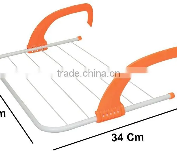 Metal Folding Clothes Rack In a Balcony Room Bathroom Towel Rack Clothes Hanger photo-6