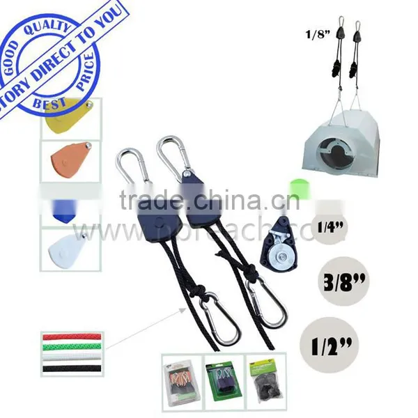 2PCS Green House Hydroponic 150 LBS 1/8 Inch Rope Ratchet photo-2