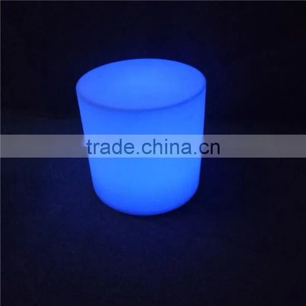 Used Nigtclub Furniture LED Flashing Bar Furniture White PE Material D42*H42cm Round Bar Stools With RGB LEDs Inside photo-2