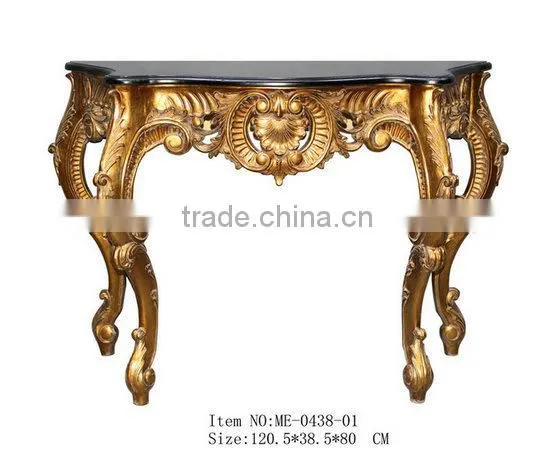 French Style Living Room Furniture Console Desk With Marble Top photo-3