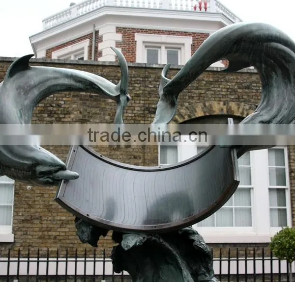 High Quality Garden Sculpture Bronze Dolphin Pool Statue With Great Price photo-3