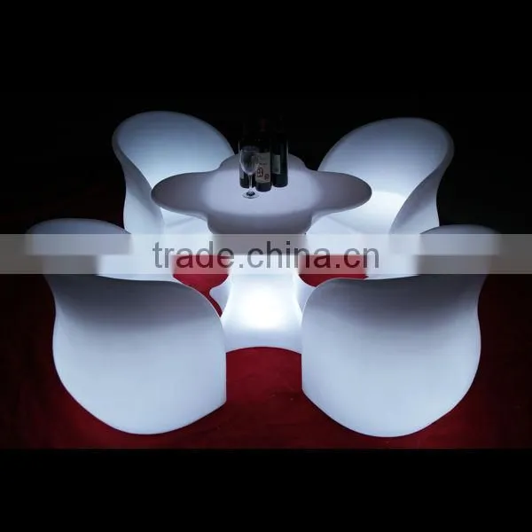Outdoor or Indoor High Quality PE Infrared Remote Control Led Table and Chair Set photo-5