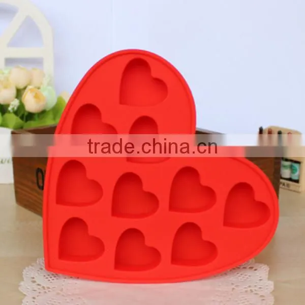 Fancy Ice Cube Trays 10 Cavities Heart Ice Mould Silicone Ice Maker photo-3