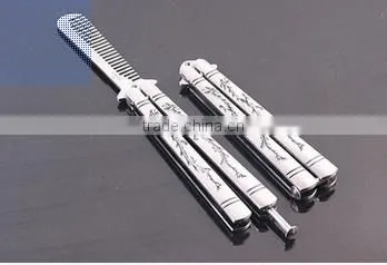 Wholesales Sliver Comb Multi Function Stainless Steel Trainer Tool Butterfly Comb photo-3