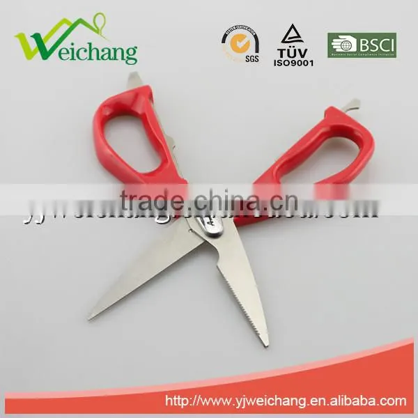 WCTS1190 Soft Grip Scissors Heavy Duty Checkered Chef Multifunction Kitchen Scissors Shears photo-4