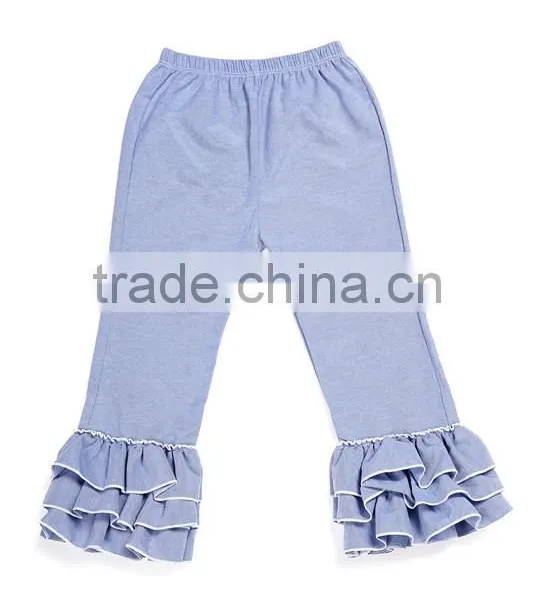 High Quality Denim Ruffle Pants For Baby Girls photo-3