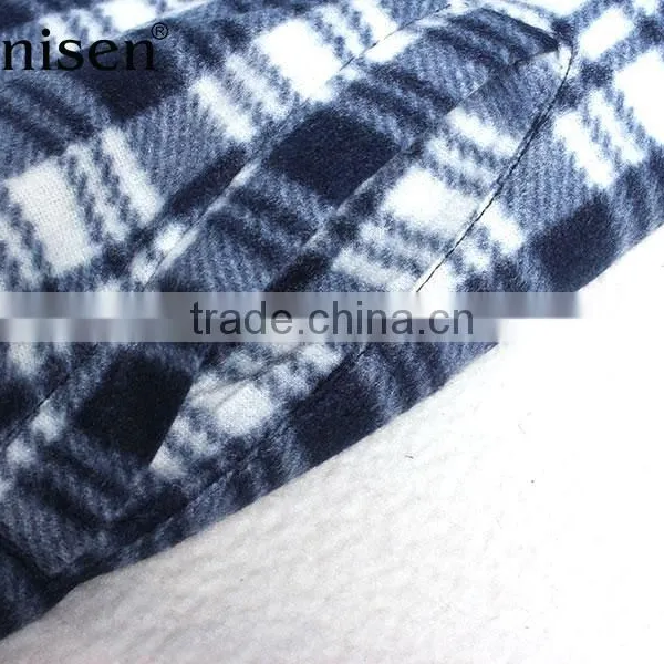 Garment Stock Lot Chinese Supplier Men Fleece Plaids Jacket With Hood photo-4
