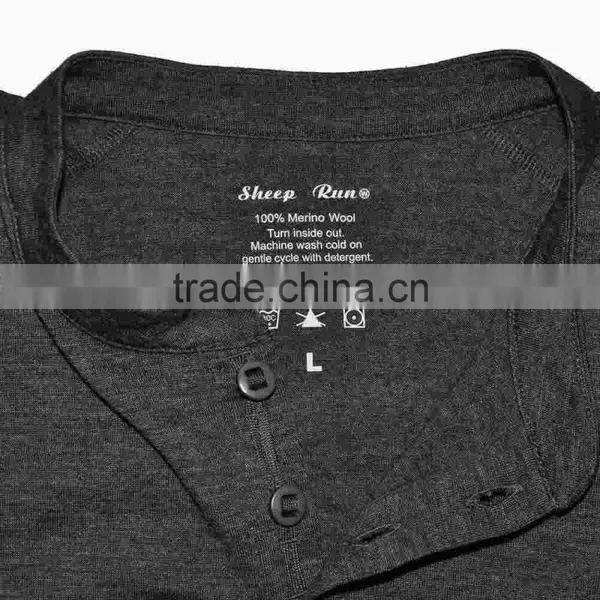 Custom Huntsman Henley Men 100% Merino Wool Jersey Base Layer Long Sleeve Midweight Top Outdoor Sports Athletic TAD Style Clothe photo-4