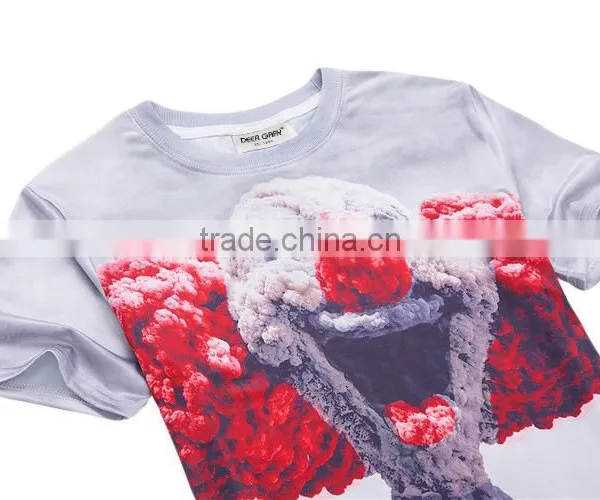 Newest Style Cute Mushroom Cloud Clown Print 3D O-neck Cotton Special Cool Top Tees Men T Shirt photo-2