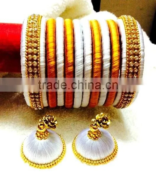Stylish Handmade Silk Thread Jhumkas Earrings,Indian Fashion Jhumka Earrings,factory Direct Fashion Jewelry photo-6