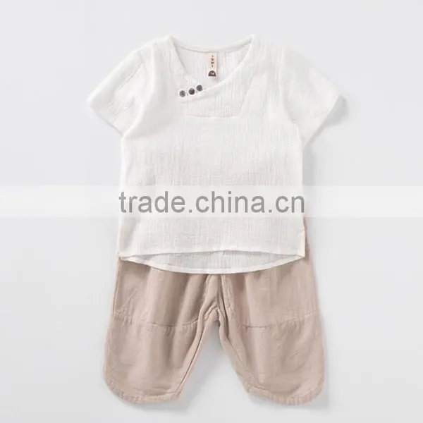Zm35673a Wholesale Baby Kid Clothes Casual Chinese Style Boys Shirt and Pant Set photo-4
