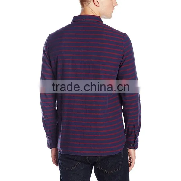 OEM Design Casual Long Sleeve Stripe Flannel Shirt photo-4
