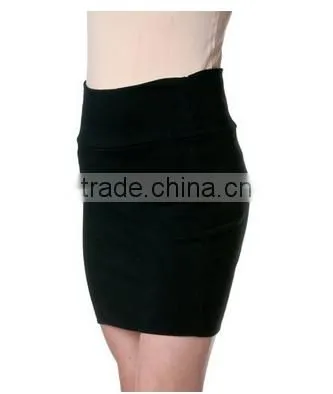New Design Stretch Fabric Simple Cotton Mini Skirt Basic Plain Skirt photo-6