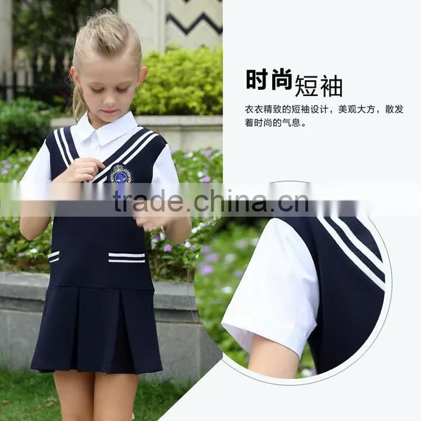 Juqian Factory Made Stylish Summer Fashion Primary Kids School Uniform Girls School Dress photo-5