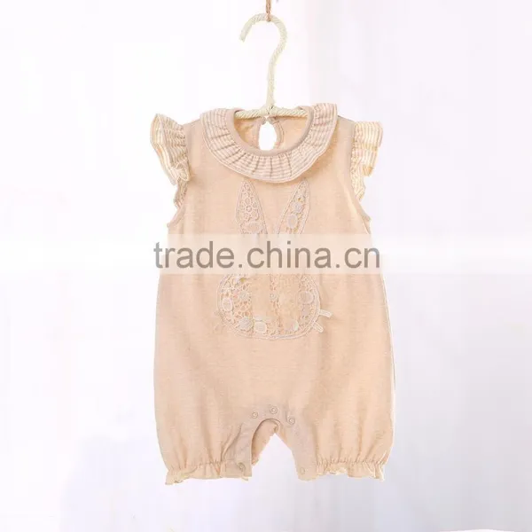 Summer Baby Clothes Romper Natural Colored Cotton Sleeveless Newborn Short Climbing Jumpsuit Clothes photo-6
