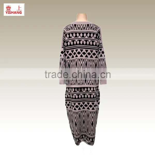 Jacquard Sweater Set 80%Viscose 20%Polyester Fashion Dress photo-2