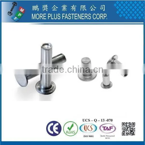 Taiwan Stainless Steel 18-8 Chrome Plated Steel Nickel Plated Steel Copper Brass Semi Tubular and Solid Rivet photo-2