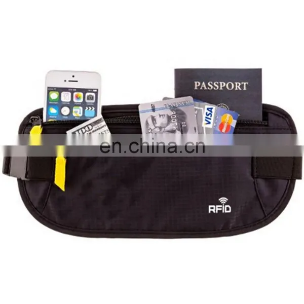 Rfid Protection Travel Waterproof Nylon Security Money Belt