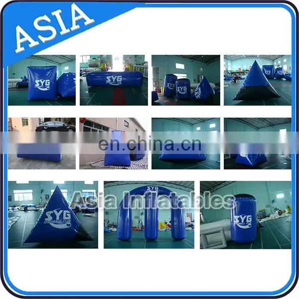 Outdoor Red Blue Air Tight Paintball Bunker In Inflatable Bouncer / Inflatable Barriers For Archery Tag photo-2