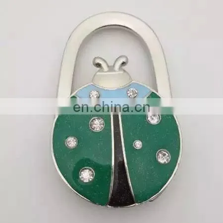 Lovely Enamel Carved Ladybug Handbag Purse Hook Hanger photo-4