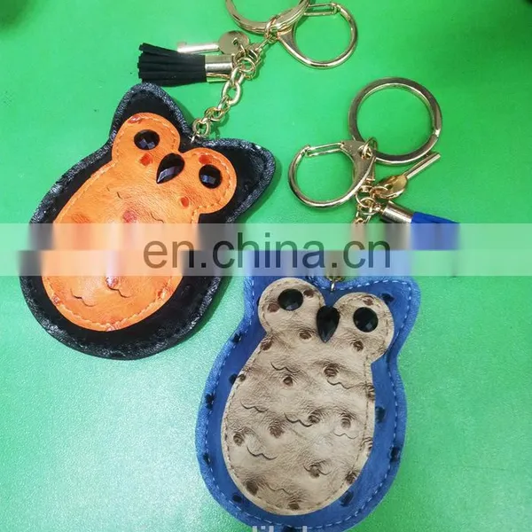 New Arrive Cute Girl Bag Pendant Accessory Owl Tassel Leather Keychain Manufacturers photo-2