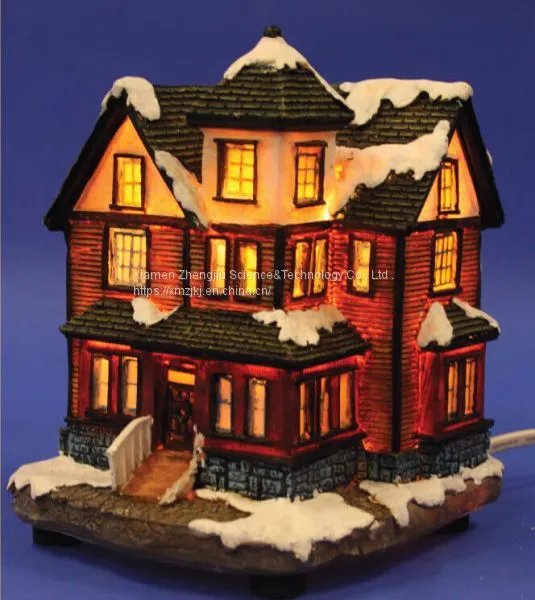 X'mas House Light Play Snowman Polyresin Christmas House Decoration photo-4