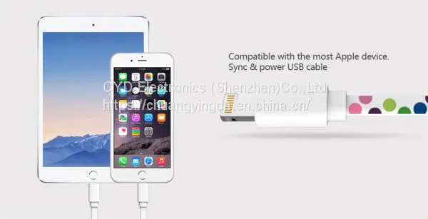 Flat Printed Lightning 8-pin to USB Cable Sync Charger Cord for IPhone 5S/6/6s Plus photo-5
