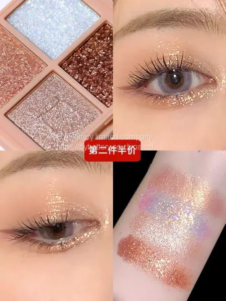 Nine Color Eye Shadow Pads, Pearl Waterproof, Portable Matte Flashing Flashing Powder, Small Plate Monochrome Mesh Red. photo-2