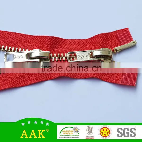 Custom Handbag 8# Brass 2 Slider Metal Zipper photo-4