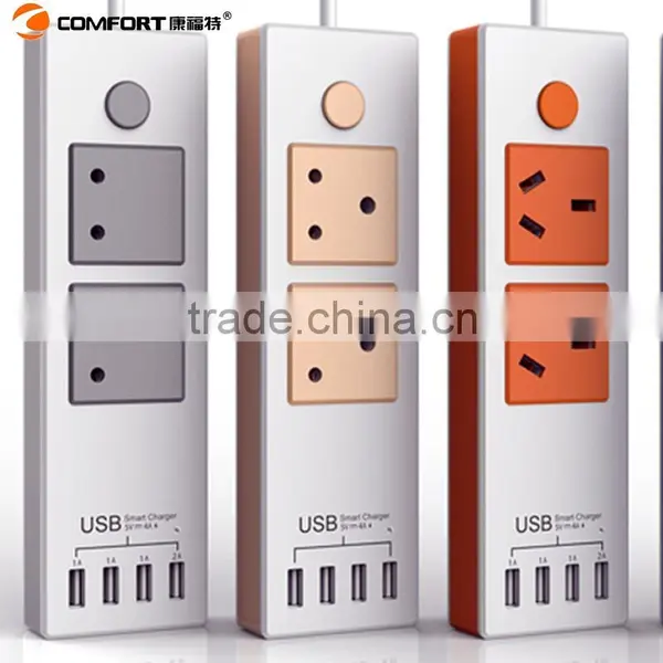 Multifunctional 4 Usb Ports 2 Plugs Multiple Socket Outlet photo-4