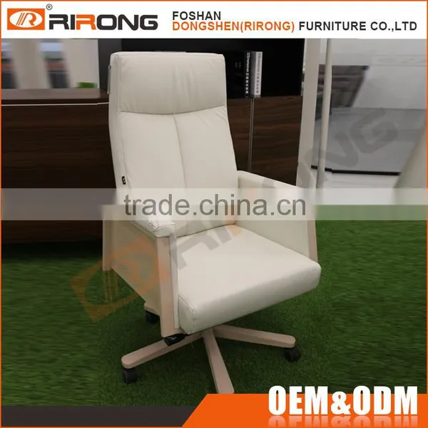 Luxury Customized Brown Revolving Swivel Lift PU Leather Manager Director Office Chair With Wheels photo-2