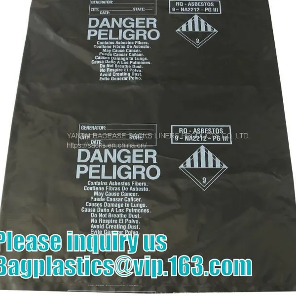 BUILDING FILMS, Asbestos Bag, PE Asbestos Bag, Building Waste Bag Asbestos Bag, Building Waste Bag Asbesto, Rubble Sacks photo-3