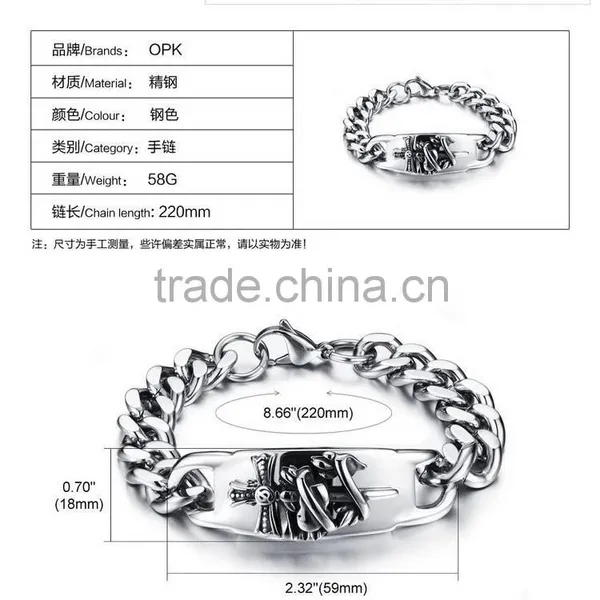 Antic Unique Titanium Sterling Steel Man Bracelets Handmade Heavy 316L Steel Design Bangles photo-6