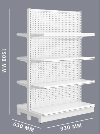 Wall Side Metallic Gondola Shelving Advertising Display Racks Supermarket Shelf