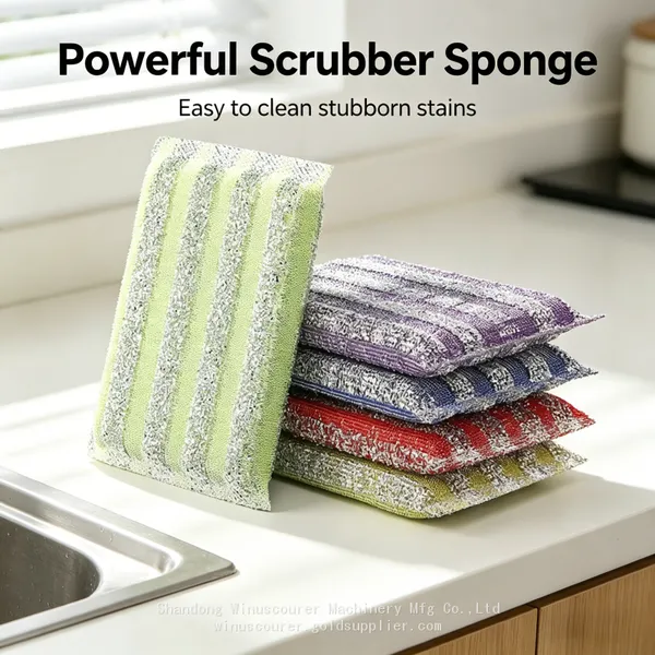 Scratch-Free Kitchen Sponges Dual Sided Dish Sponges for Non-Stick Pans & Dishes photo-4