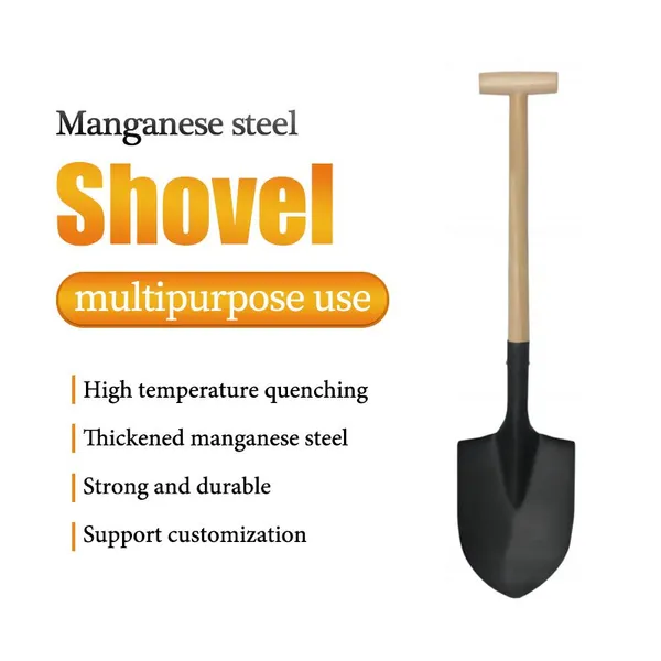  Ghana Square Point Shovel Y Shape Soft Grip Carbon Steel Blade photo-3