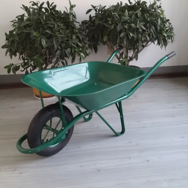 Heavy Duty Garden Construction Wheelbarrow With Steel Tray for Farm Yard Building Material Transport Wholesale