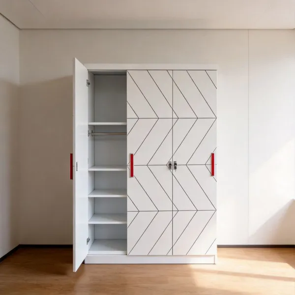 Functional Knock‑down UV Printing Steel Wardrobe 3‑Door 4‑Door With Mirror Drawer Accessories Clothes Storage Cabinet Custom Colors For Export
