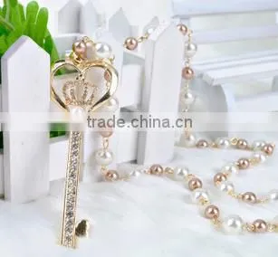2016 Hot Sale New Fashion Simple Jewelry Women Gold Key Luxury Crown Necklace photo-2