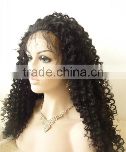 Most Popular Super Long 1# Lace Front Synthetic Kinky Curly Wig photo-2