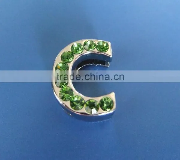 18mm Slide Letters With Green Rhinestone photo-4