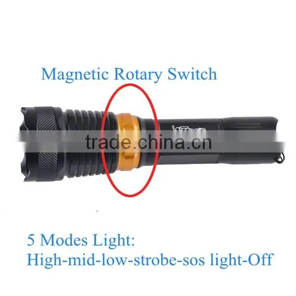Aluminum Metal Q5 LED Powerful Diving Torch With Printing YT-57 Quality Choice photo-4