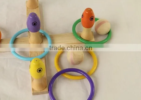 Multi Function Kids Ring Toss Wooden Toy Bowling Fishing Game Toys photo-2