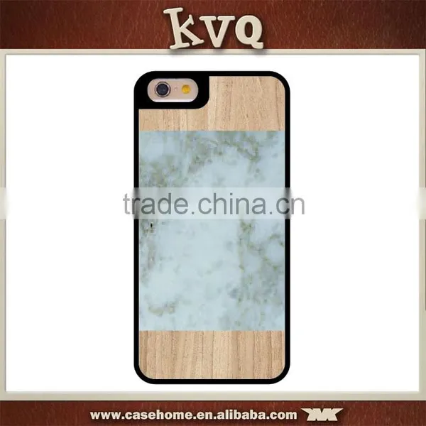 Natural Wood Wooden Case And Real Marble Back Case for Iphone 6s photo-2