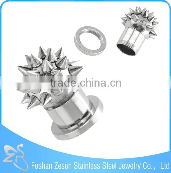 TP011244 New Season Stainless Steel Gold Plating Ear Flesh Tunnel Spikes Body Jewelry photo-5