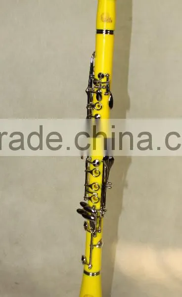 High Grade ABS Plastic Yellow Clarinet, Bb Clarinet, 17 Key Sopran Type, With Case photo-2
