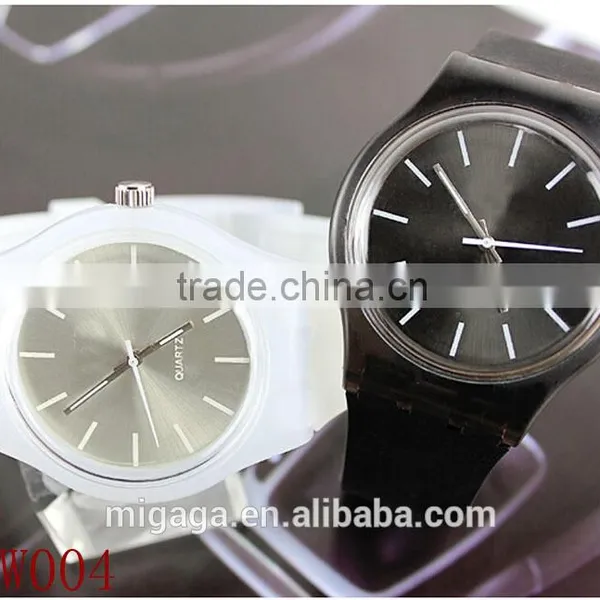 Women Fashion Hand Watch Silicone Watch Interchangeable Plastic Case Stainless Steel Back Quartz Plastic Watch Wrist Watch photo-2